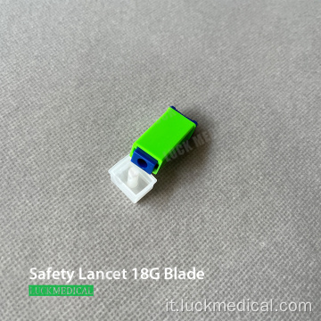 Sicurezza Blood Lancet Blade Tipo 18G